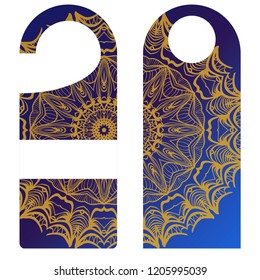 Label with special mandala design. Vector illustration. For hotel, sale. price tag