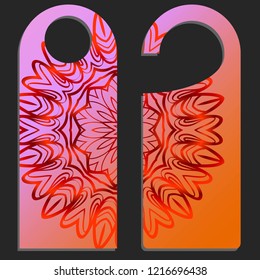 Label with special mandala design. Vector illustration. For hotel, sale. price tag