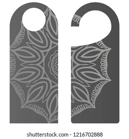 Label with special mandala design. Vector illustration. For hotel, sale. price tag