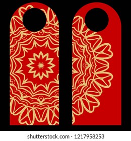 Label with special mandala design. Vector illustration. For hotel, sale. price tag