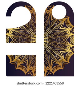 Label with special mandala design. Vector illustration. For hotel, sale. price tag