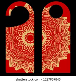 Label with special mandala design. Vector illustration. For hotel, sale. price tag