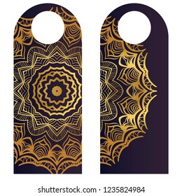 Label with special mandala design. Vector illustration. For hotel, sale. price tag