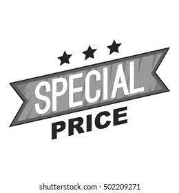 Label Special Price Icon. Gray Monochrome Illustration Of Label Special Price Vector Icon For Web