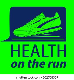 label for sport shoes. Vector illustration
