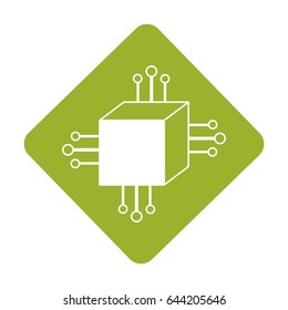 label square digital connections with circuits electronic