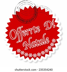 label stamp with italian text offerta di natale on vector illustration
