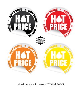 Label, Stamp And Sign with the text Hot Price written inside the circle, vector illustration 
