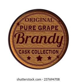 Label stamp with text Brandy on vector illustration