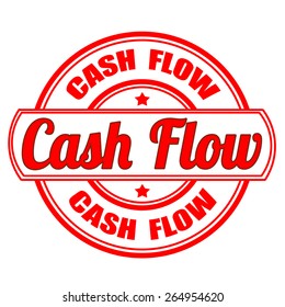 label stamp with text cash flow on vector illustration