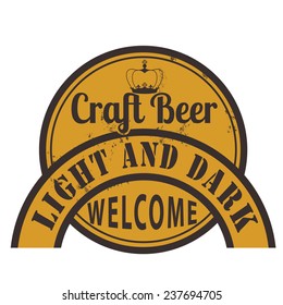 Label stamp with text Craft beer on vector illustration