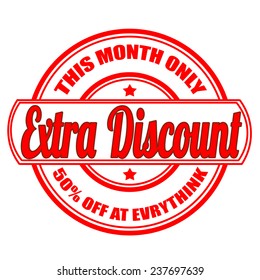 Label stamp with text Extra discount on vector illustration