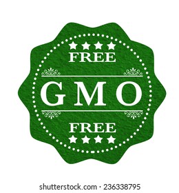 Label stamp with text Free GMO on vector illustration