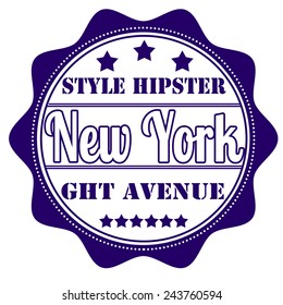 Label stamp with text New York on vector illustration