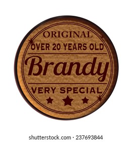 Label stamp with text Original brandy on vector illustration