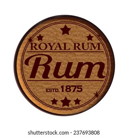 Label stamp with text Royal rum on vector illustration