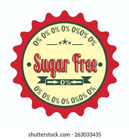 label stamp with text sugar free on vector illustration