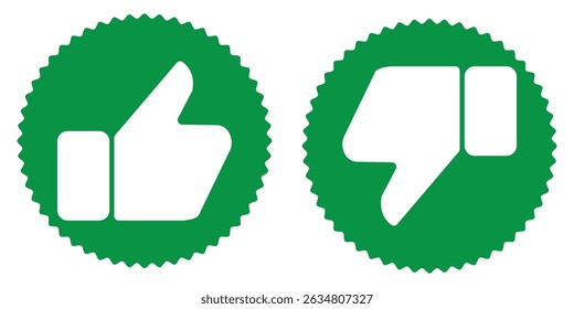 Label, stamp, Thumbs up and thumbs up flat icon. I like it and I don't like it. Do's and Don'ts. Good and bad choice labels. Like dislike icon set. Thumb up down vector icon. Achievement badge icon.