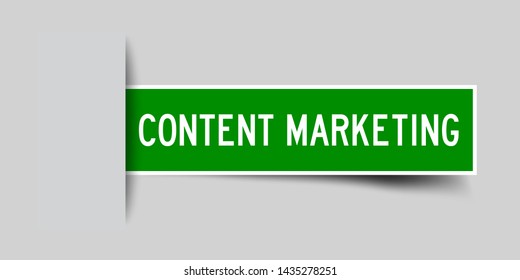 Label sticker green color in word content marketing that inserted in gray background