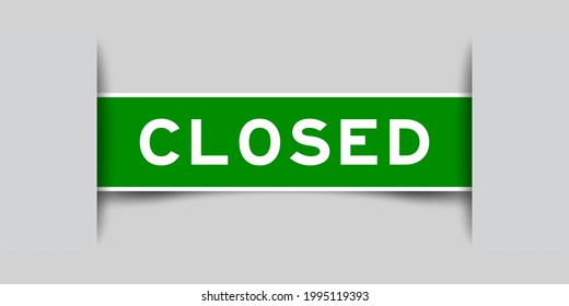 Label sticker green color in word close that inserted in gray background