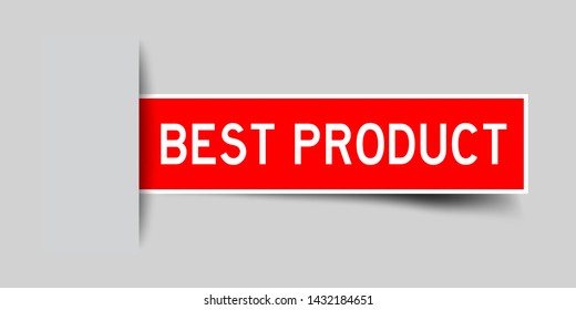 Label sticker red color in word best product that inserted in gray background