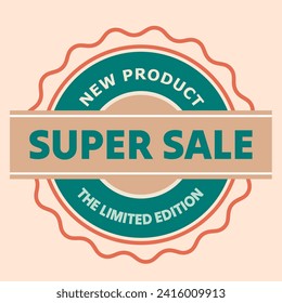 Label and sticker sale "Super Sale" design template. Banner sale. shopping promotion. vector illustration