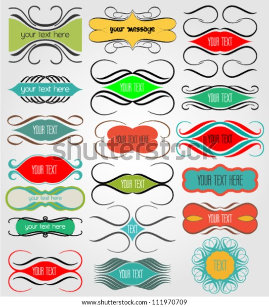 label & sticker set (retro style decorative\
& ornamental\
designs)