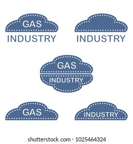 Label, stickers, logos of the gas industry. Design for announcement, advertisement, banner or print.