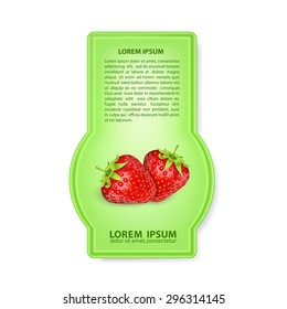 Label with strawberries. High quality vector. EPS10 vector