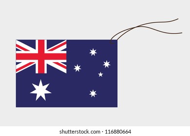 A label with string of the flag of Australia