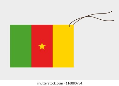 A label with string of the flag of Cameroon