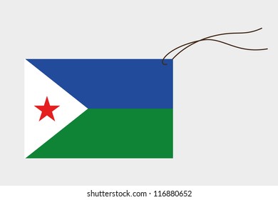 A label with string of the flag of Djibouti