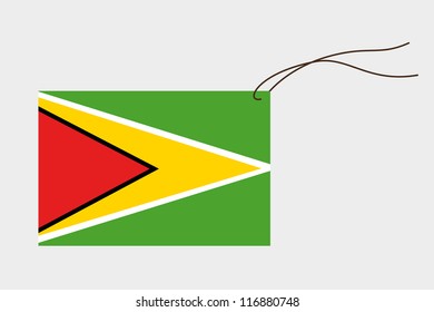 A label with string of the flag of Guyana