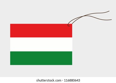 A label with string of the flag of Hungary