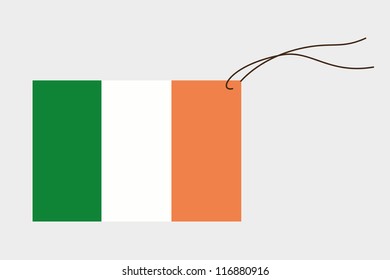 A label with string of the flag of Ireland