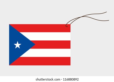 A label with string of the flag of Puerto Rico
