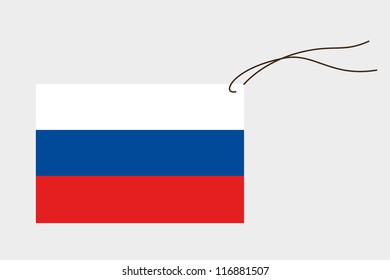 A label with string of the flag of Russia