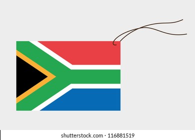 A label with string of the flag of South Africa