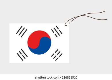 A label with string of the flag of South Korea