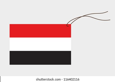 A label with string of the flag of Yemen