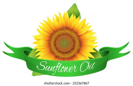 Label sunflower oil, isolated object