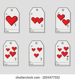 Label tag design. VAlentines day