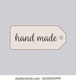 label tag hand made organic factory flat color vector illustration template design