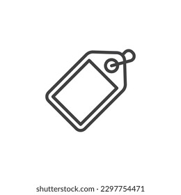 Label, tag line icon. linear style sign for mobile concept and web design. Badge label outline vector icon. Symbol, logo illustration. Vector graphics