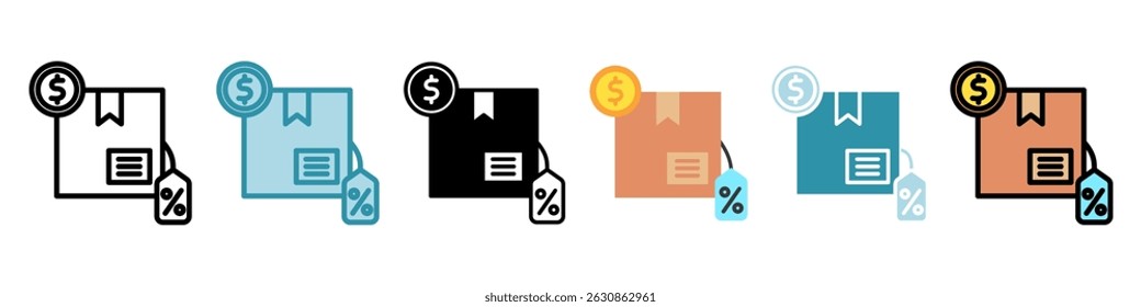 Label Tag multi style, mini illustration icon set. use for modern concept, print, UI, UX kit, web and app development. Vector related to sales, logistic and ecommerce