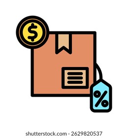 Label Tag outline color, mini illustration icon. use for modern concept, print, UI, UX kit, web and app development. Vector related to sales, logistic and ecommerce

