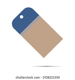 Etikettenpapier, einzeln auf weißem Hintergrund.