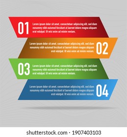 Label tag presentations template design vector format with four number and text