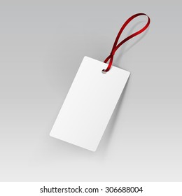 Label Tag Ribbon White Vector Isolated