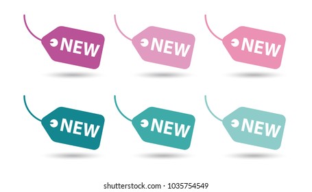 Label, Tag Set NEW - Colorful Vector Illustration - Isolated On White Background